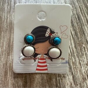 Creamy howlite & Southwest Style stud earrings